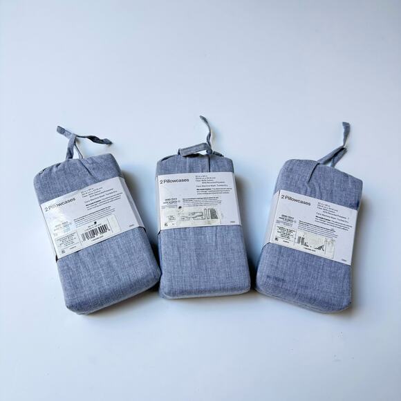 NWT Room Essentials Cotton Blend Gray King Size Pillow Cases 3 Boxes - Picture 3 of 5